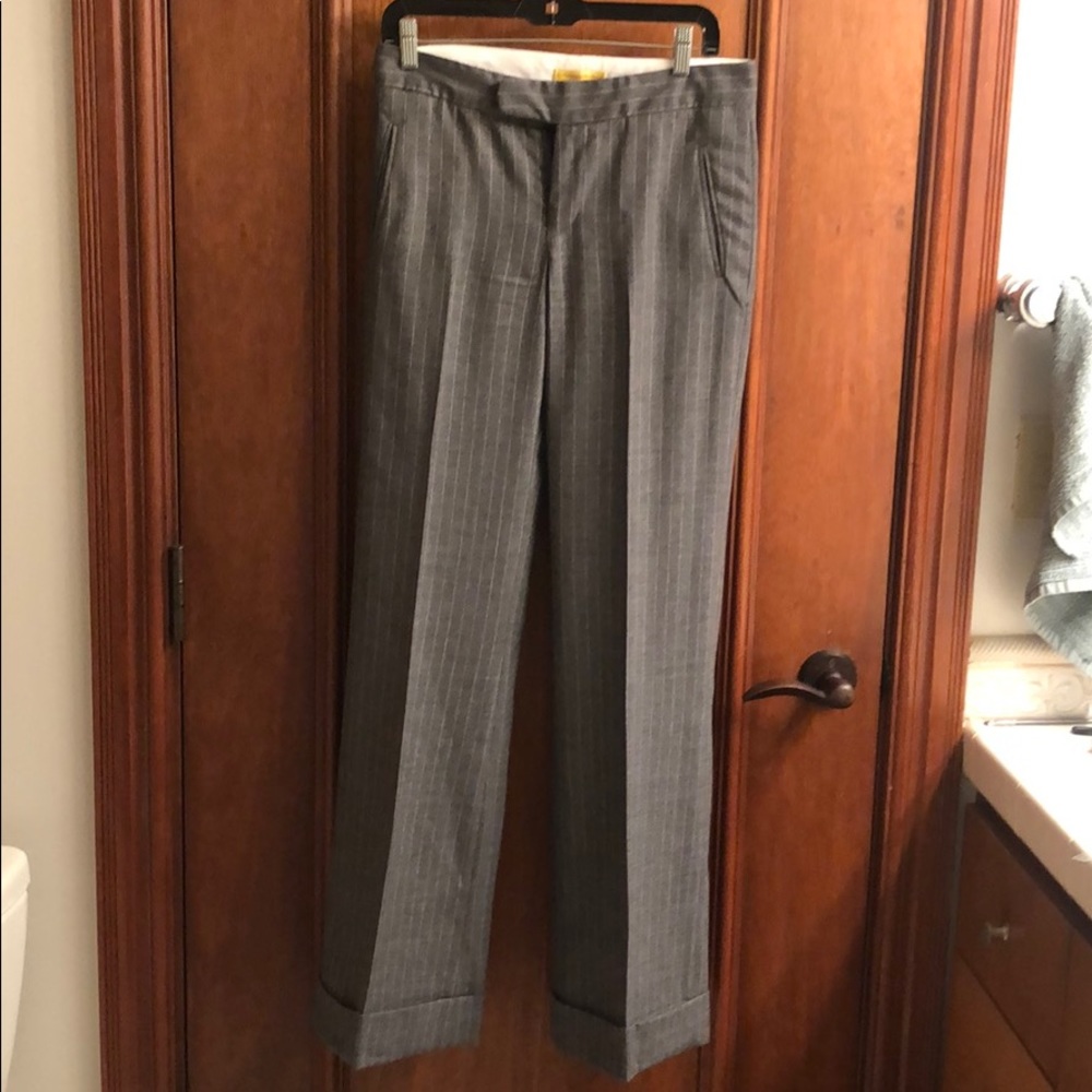 Wide leg pinstripe trousers!